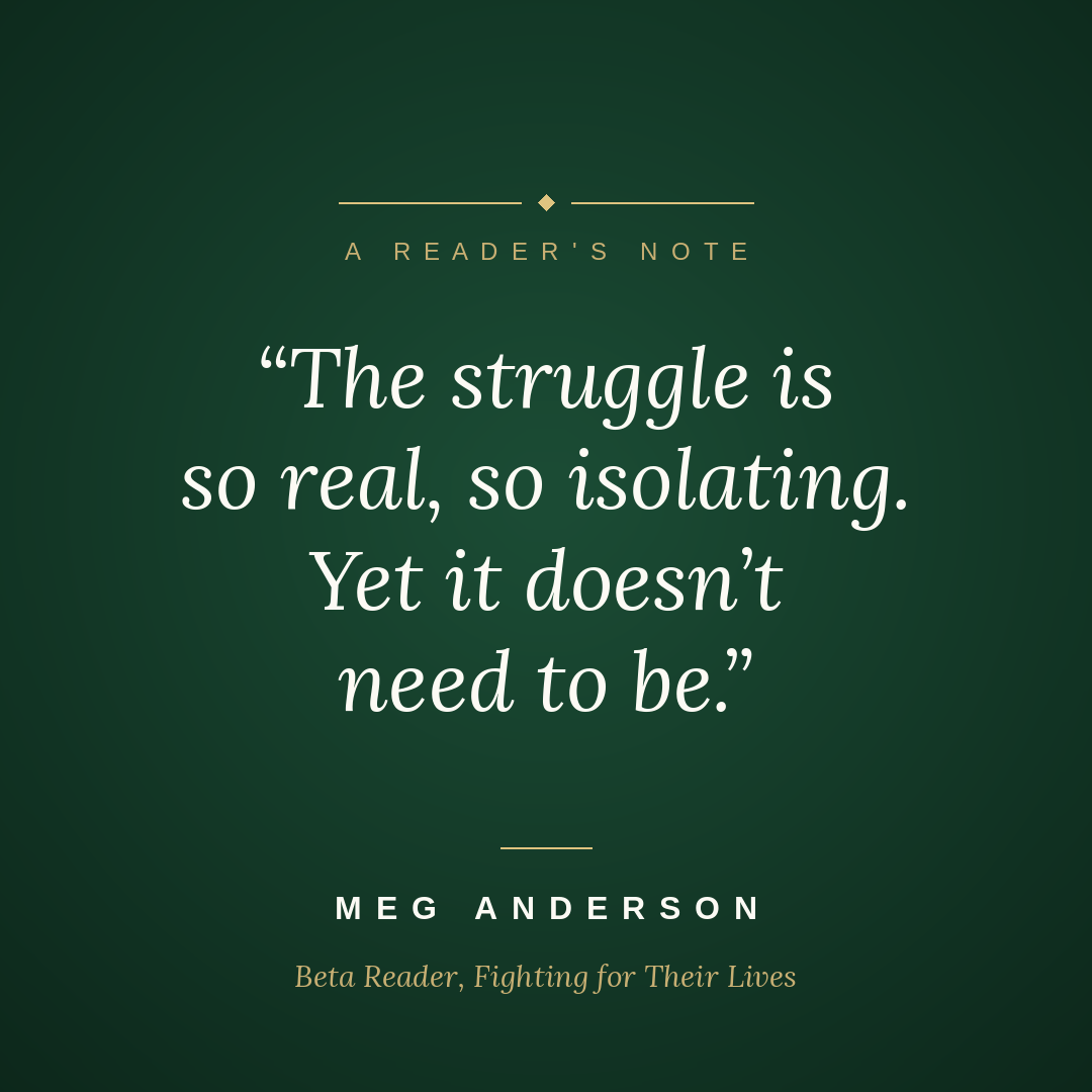 Meg's quote about Fighting for Their Lives, Jenn's Caregiver Notes graphic