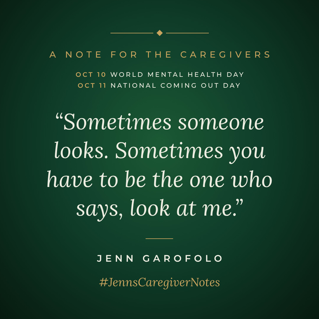 Quote card: Sometimes someone looks. Sometimes you have to be the one who says, look at me.