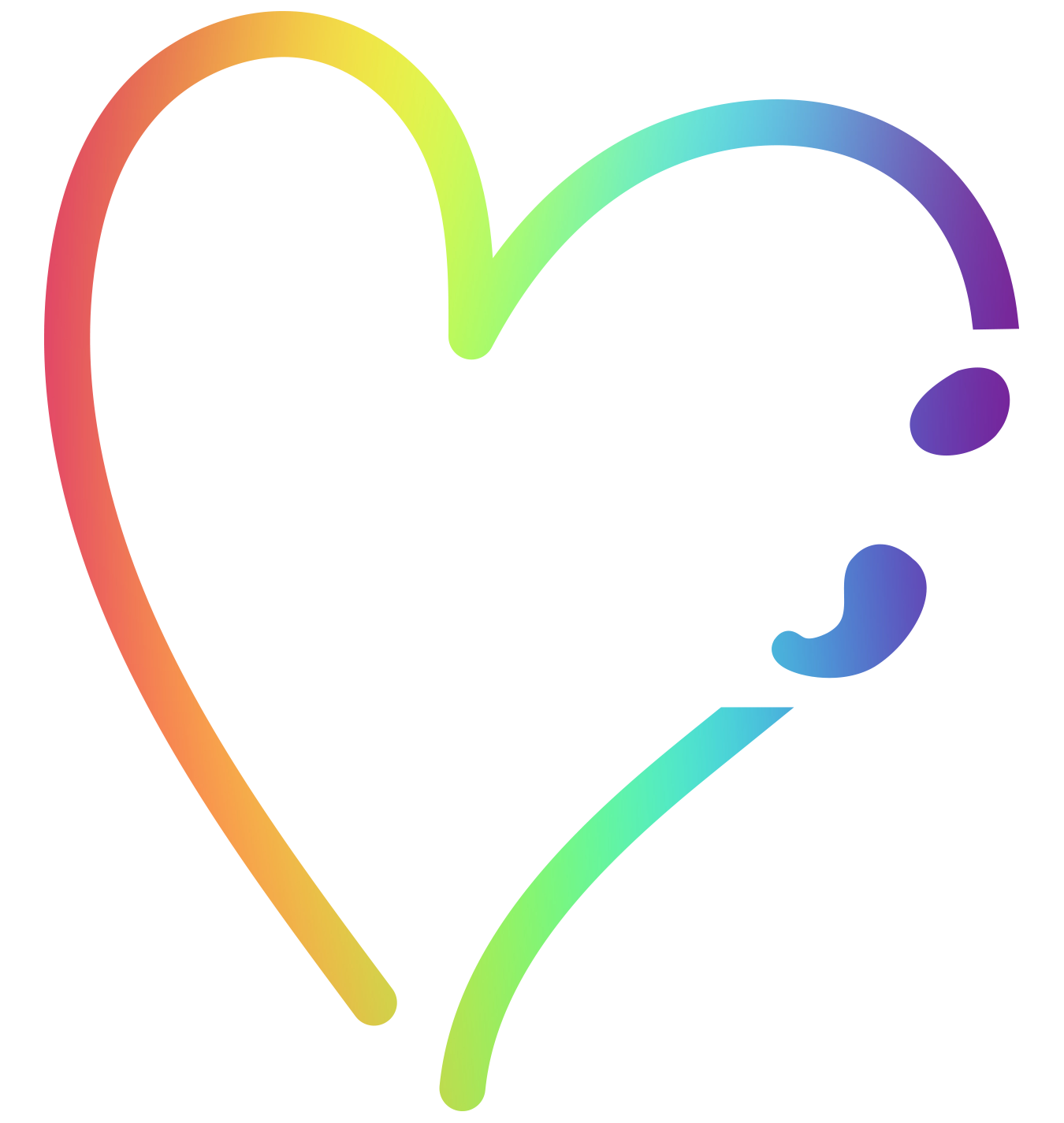 the cover heart, a rainbow heart with a semicolon, symbolizing LGBTQIA+ identity and suicide awareness.